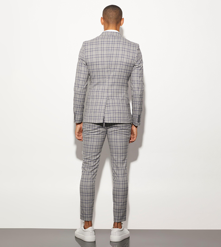 Super Skinny Checked Single Breasted Jacket