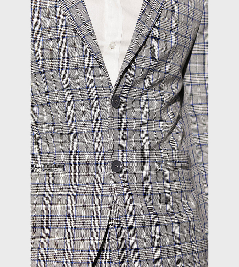 Super Skinny Checked Single Breasted Jacket