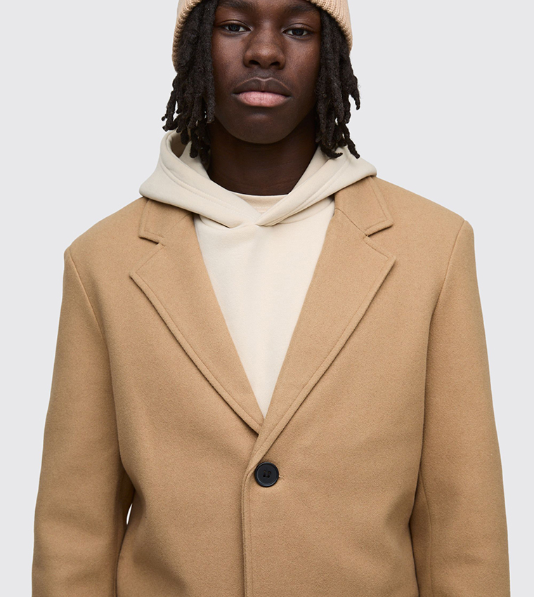 Single Breasted Wool Look Overcoat