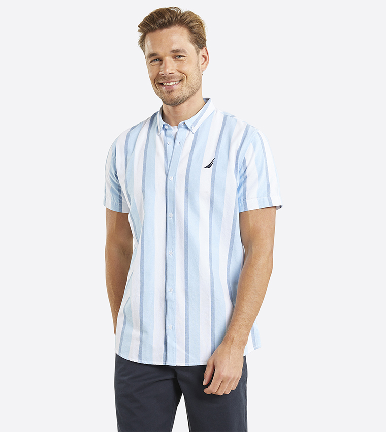 Buy Nautica RUPERT Striped Short Sleeves Shirt In Sky Blue 6thStreet UAE