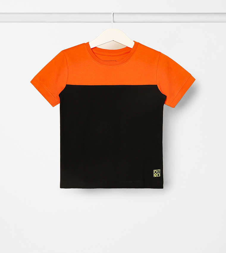 Black and clearance orange t shirts