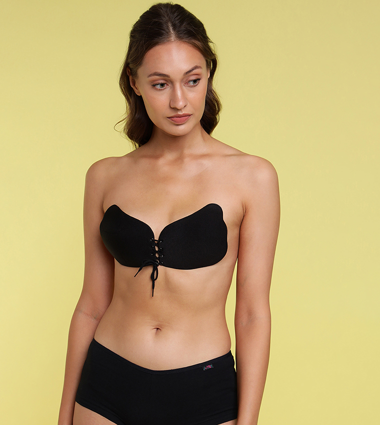 Buy HIS & HERS Strapless Backless Sticky Bra In Black