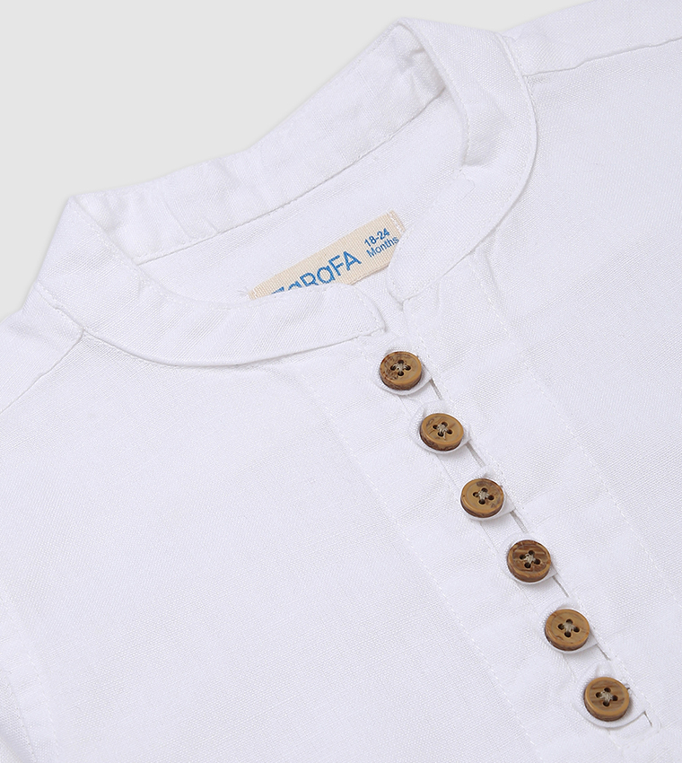 LONG SLEEVE MANDARIN COLLAR SHIRT ROAD TO RICHESSE