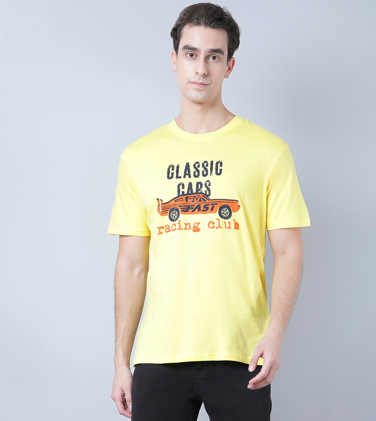 Yellow t deals shirt for men