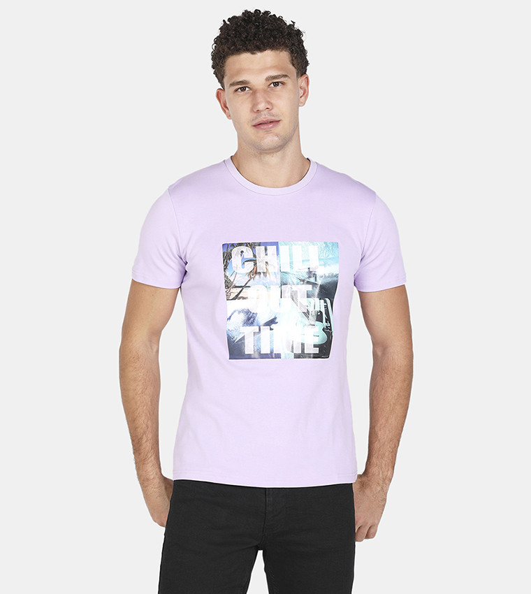 Purple graphic outlet tee