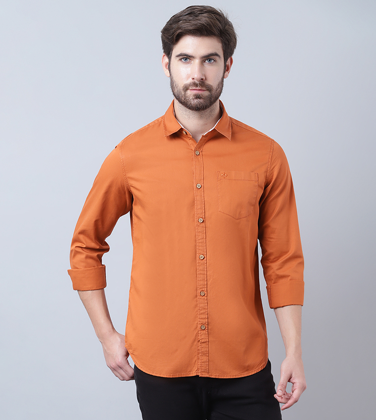 Orange shop dress shirt