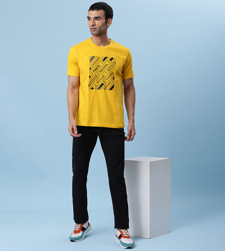 DRIP Casual Graphic T Shirt In Yellow 
