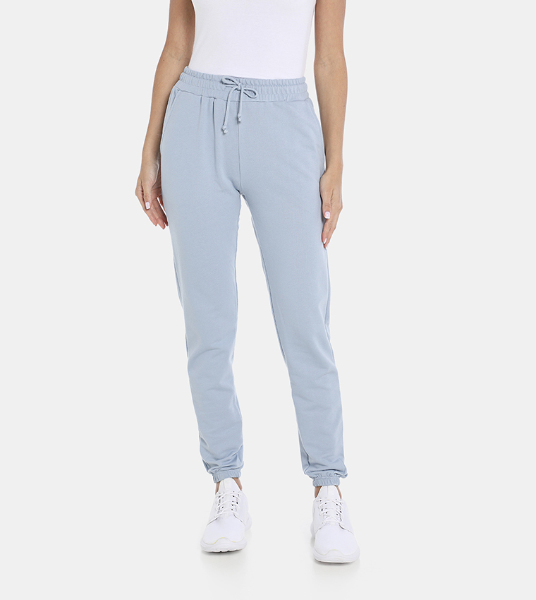 Buy HIS HERS Elasticated Waist Joggers In Blue 6thStreet Saudi