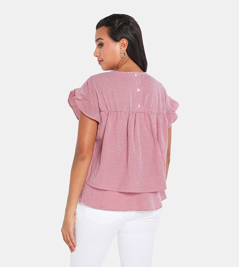 Flared Sleeve Layered Top