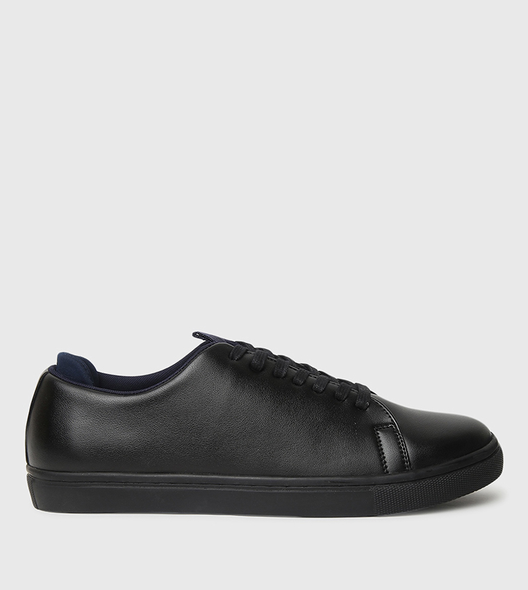 Buy HIS & HERS Round Toe Lace Up Casual Shoes In Black | 6thStreet UAE