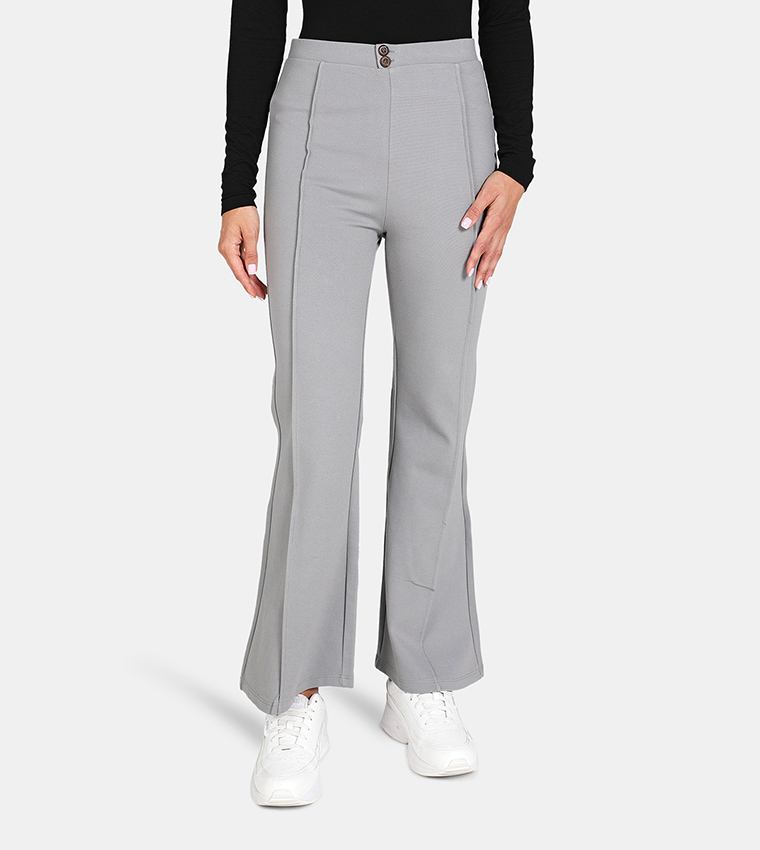 Jersey High Waisted Flared Pants