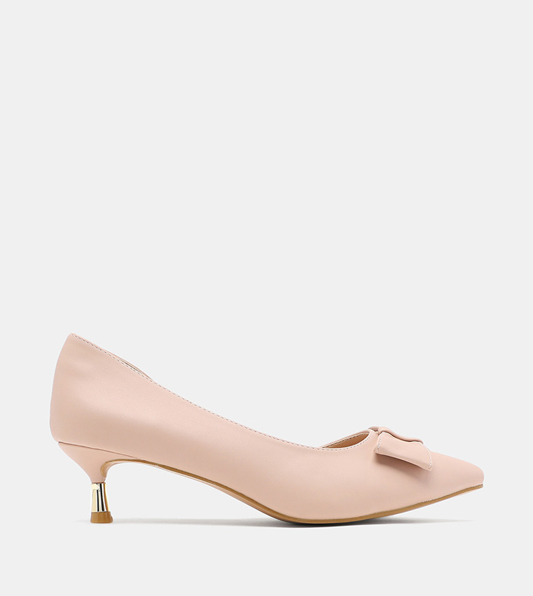 Buy HIS HERS Pointed Toe Kitten Heels In Nude 6thStreet Bahrain