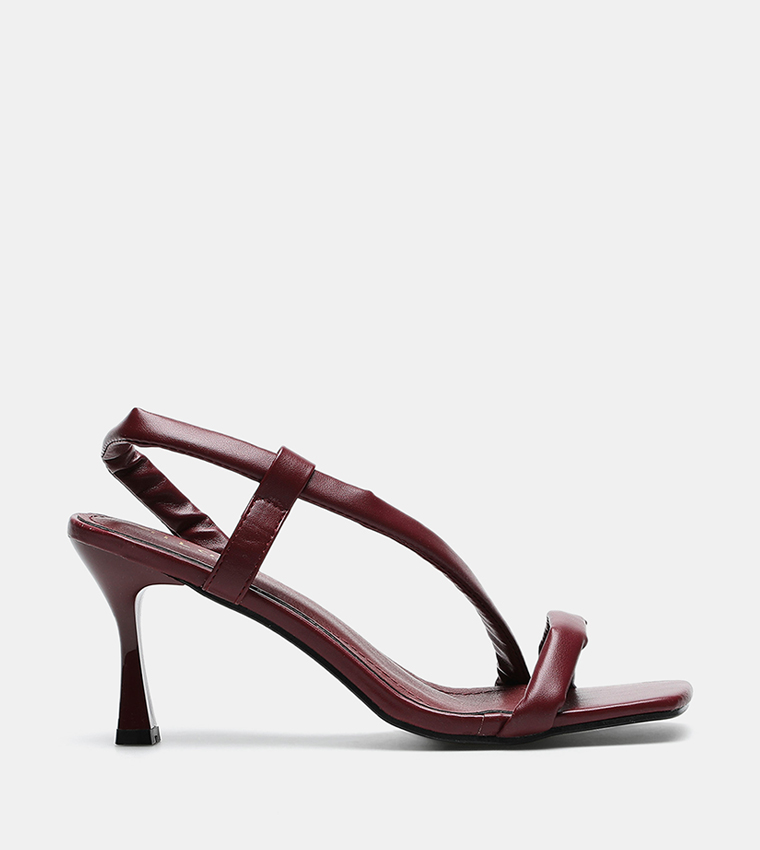 Buy HIS & HERS Slingback Open Toe French Heeled Sandals In Red ...