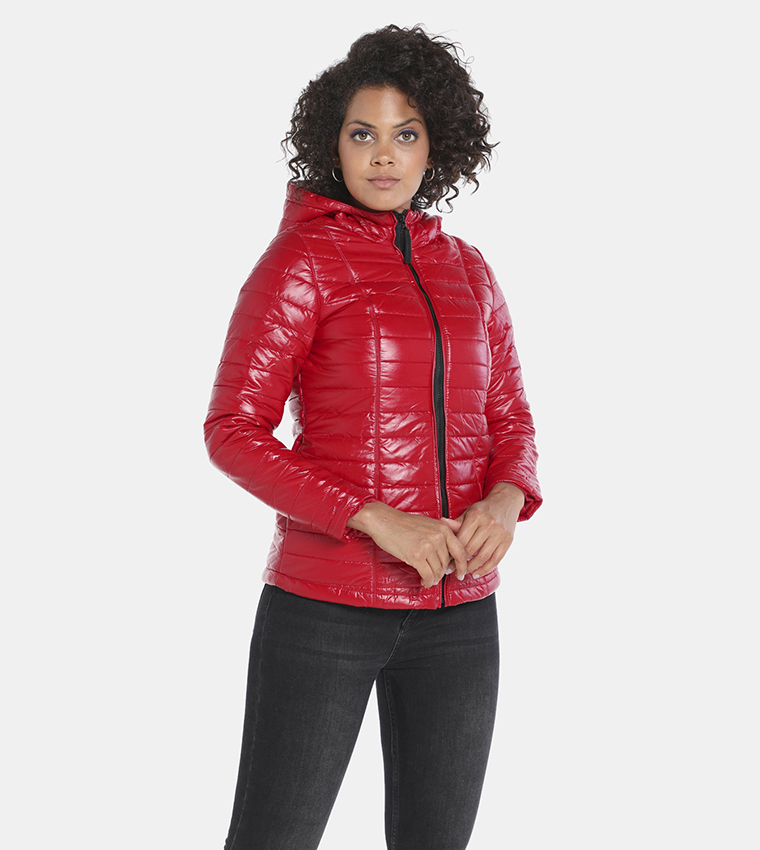 Padded shop red jacket