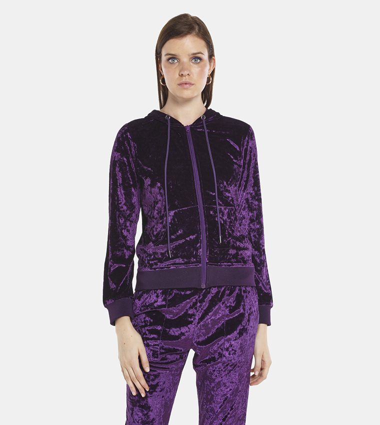 Purple hot sale velvet sweatshirt