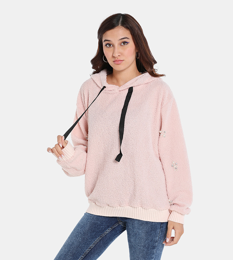 Buy DRIP Hooded Sweatshirt In Pink 