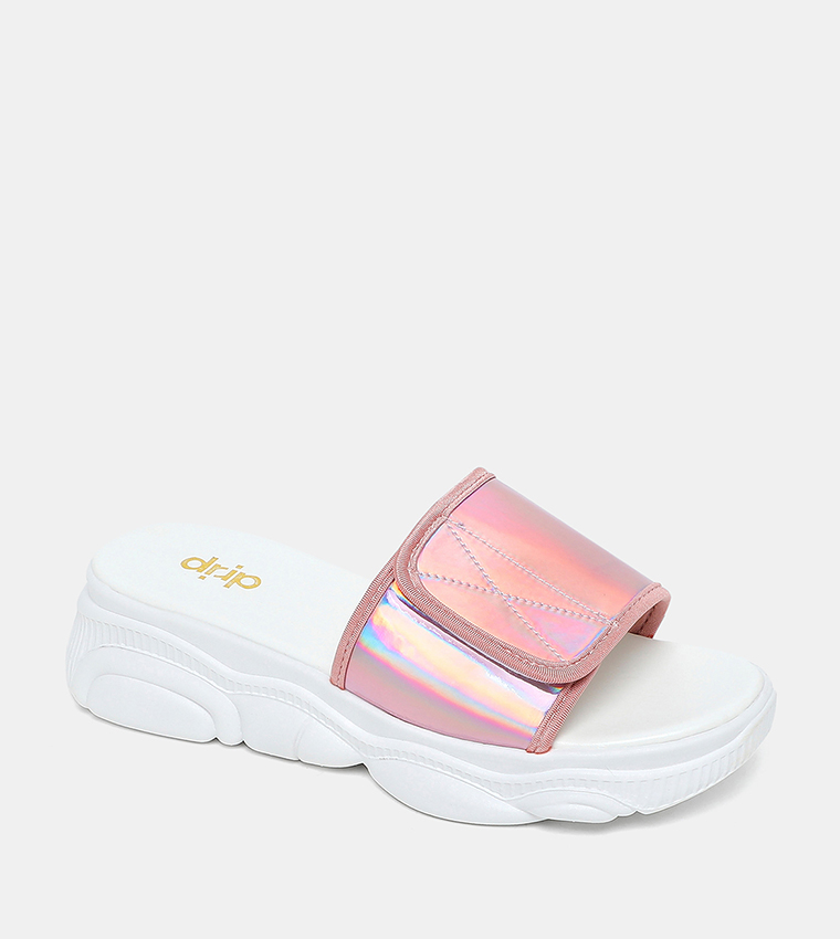 Buy HIS HERS Holographic Slides In Pink 6thStreet UAE