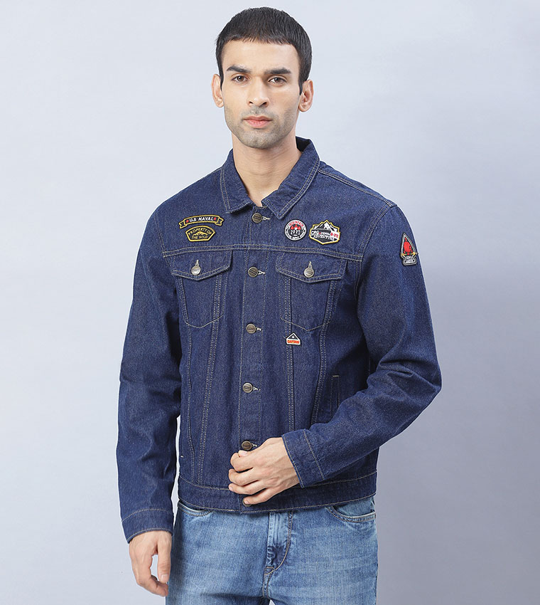 Buy HIS & HERS Bomber Denim Jacket In Blue | 6thStreet UAE