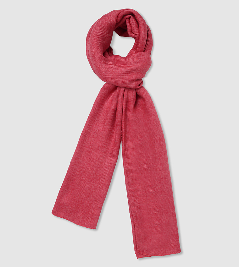buy-his-hers-solid-woven-scarf-in-pink-6thstreet-qatar
