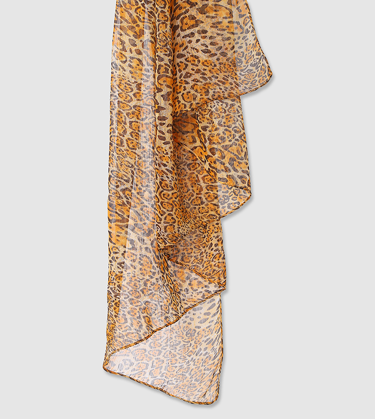 Brown Printed Scarves