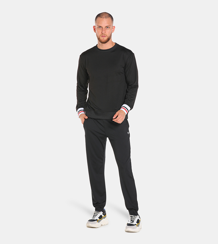 Buy HIS & HERS Solid Active Jogger Pants In Black | 6thStreet Qatar