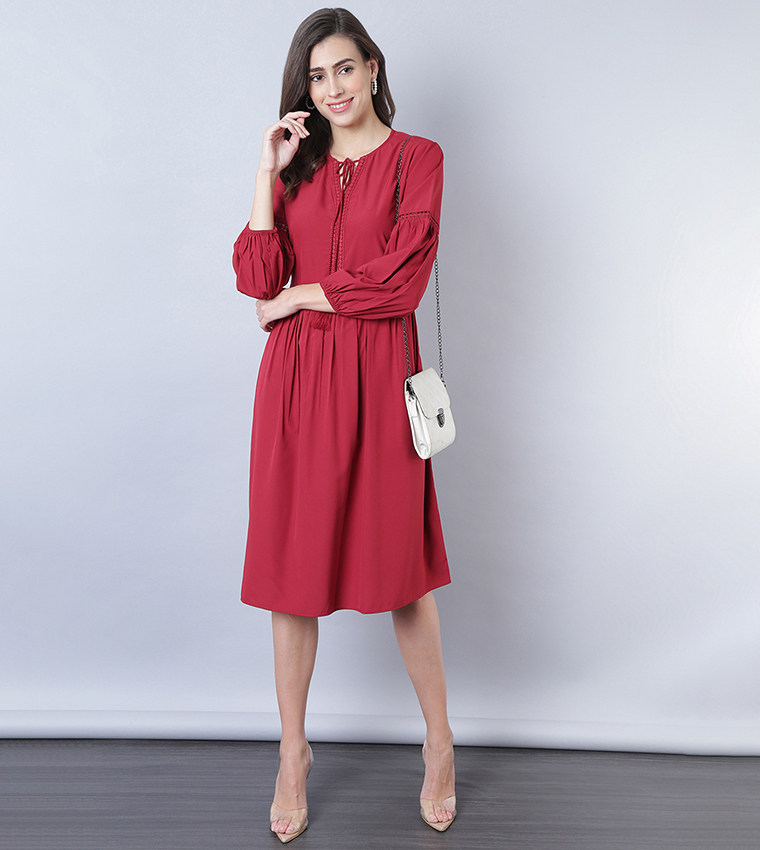 Burgundy dress store casual