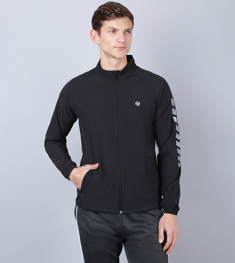 Buy HIS HERS Zip Front Active Jacket In Black 6thStreet Qatar