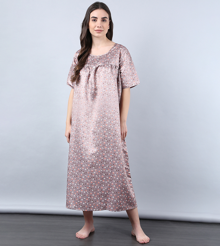 Buy HIS HERS Printed Night Gown In Multiple Colors 6thStreet UAE