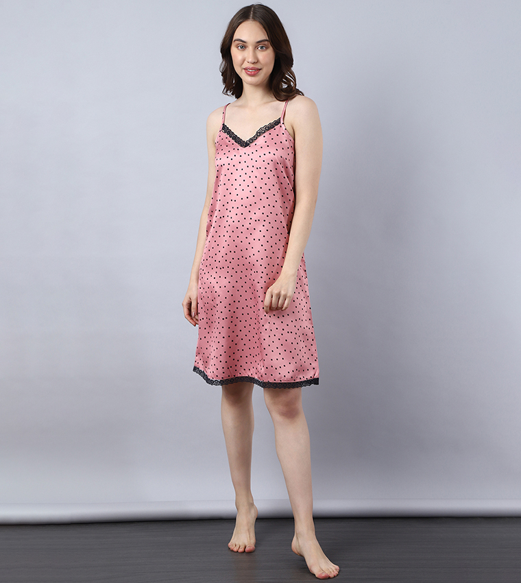 Pink nighty dress discount