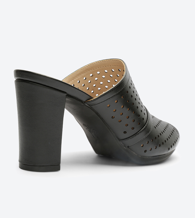Buy Life Stride Alexis Laser Cut Mules Black NAALEXIS In Black ...