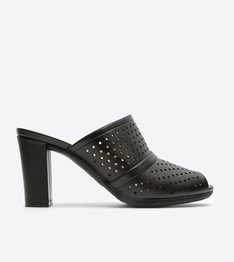 Buy Life Stride Alexis Laser Cut Mules Black NAALEXIS In Black ...