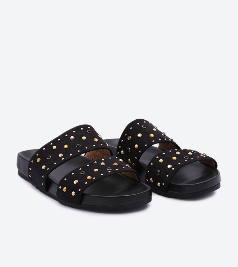 Buy Naturalizer Amabella Stud Dratails Flat Sandals Black NAAMABELLA 2 In Black 6thStreet Qatar