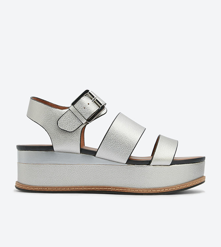 Buy Naturalizer Billie Ankle Strap Buckle Closure Sandals Silver In Silver 6thStreet Oman