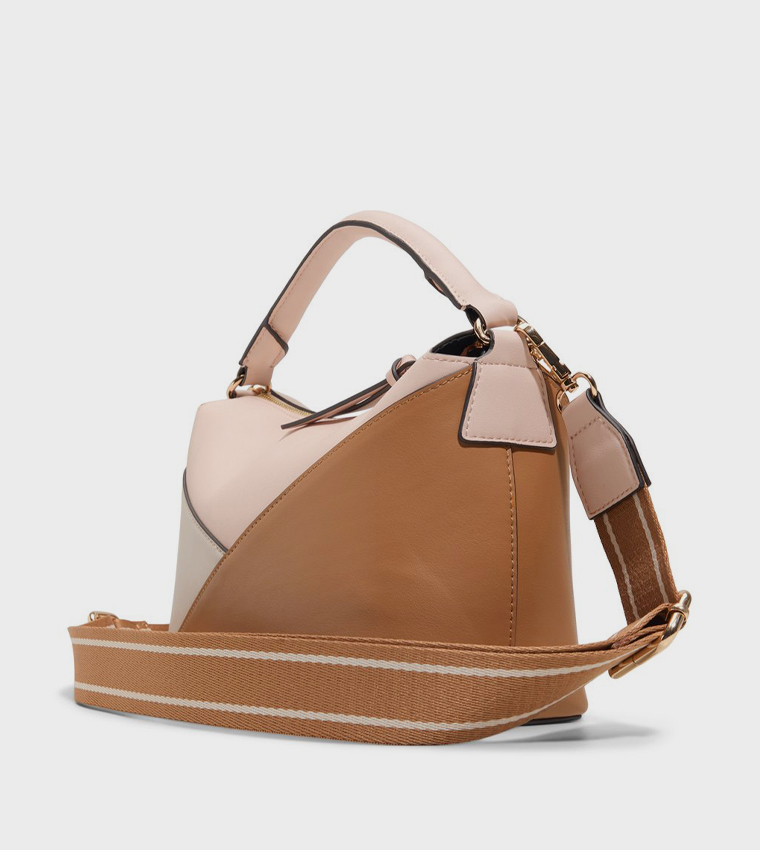 NADYAA Color Block Handheld Bag