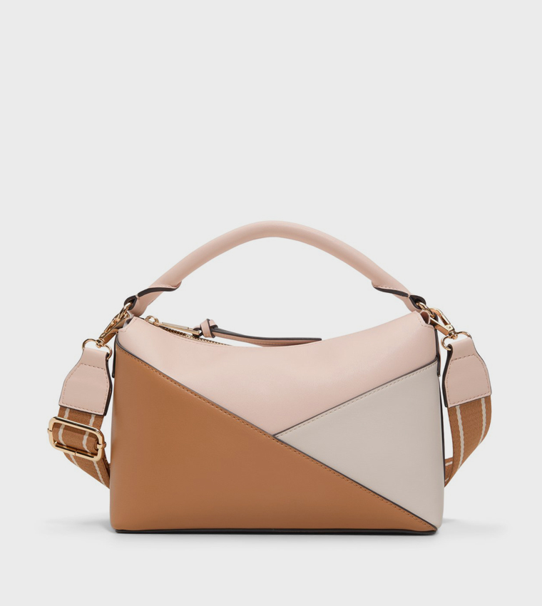NADYAA Color Block Handheld Bag