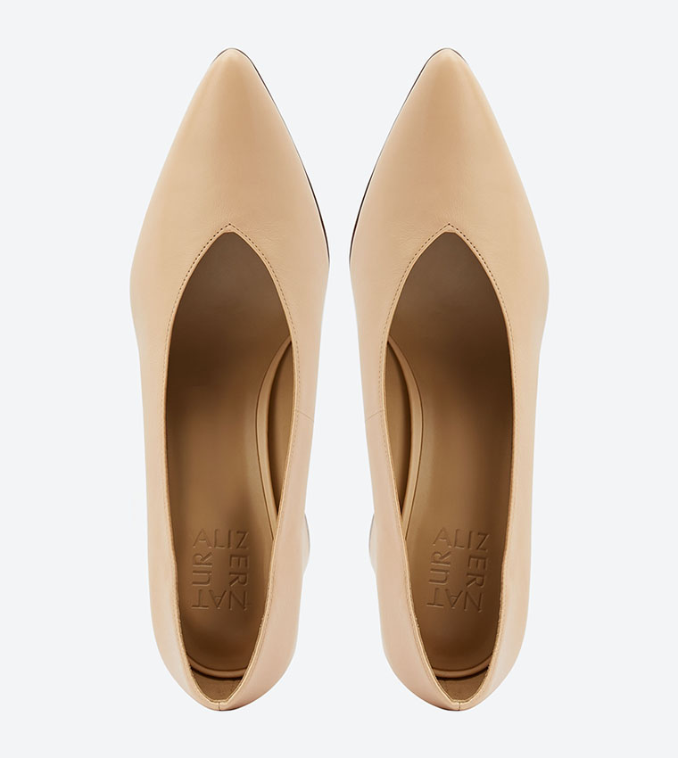 Buy Naturalizer Hope Block Heel Pointed Toe Pumps Beige In Beige 6thStreet UAE