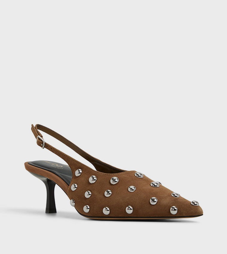 NAIARAH Studded Slingback Pumps