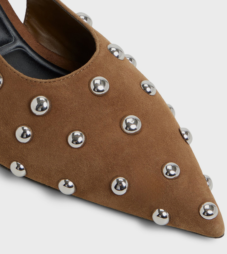 NAIARAH Studded Slingback Pumps