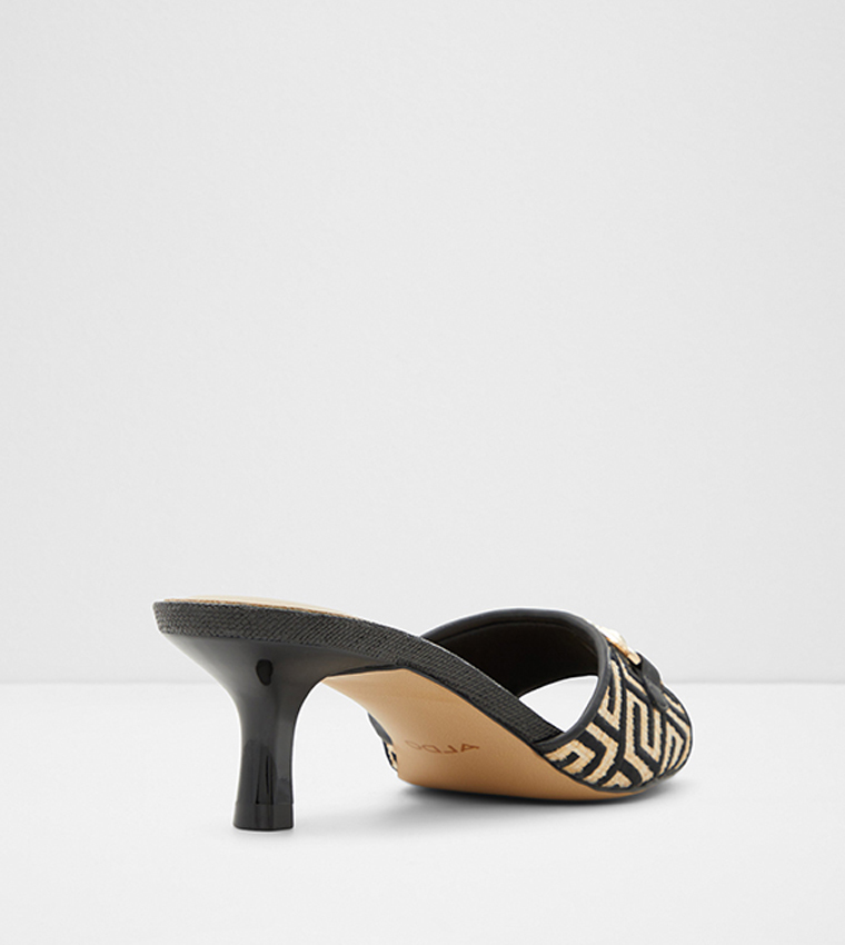 NAIDA Metal Accent Kitten Heel Sandals