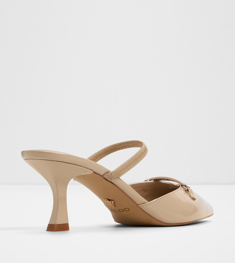 NAILAH Glossy Pointed Toe Mule Pumps