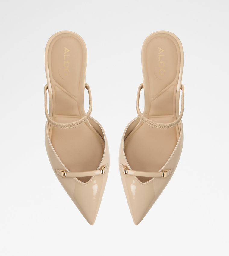 NAILAH Glossy Pointed Toe Mule Pumps