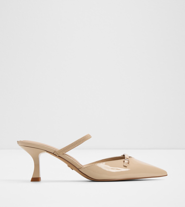 NAILAH Glossy Pointed Toe Mule Pumps