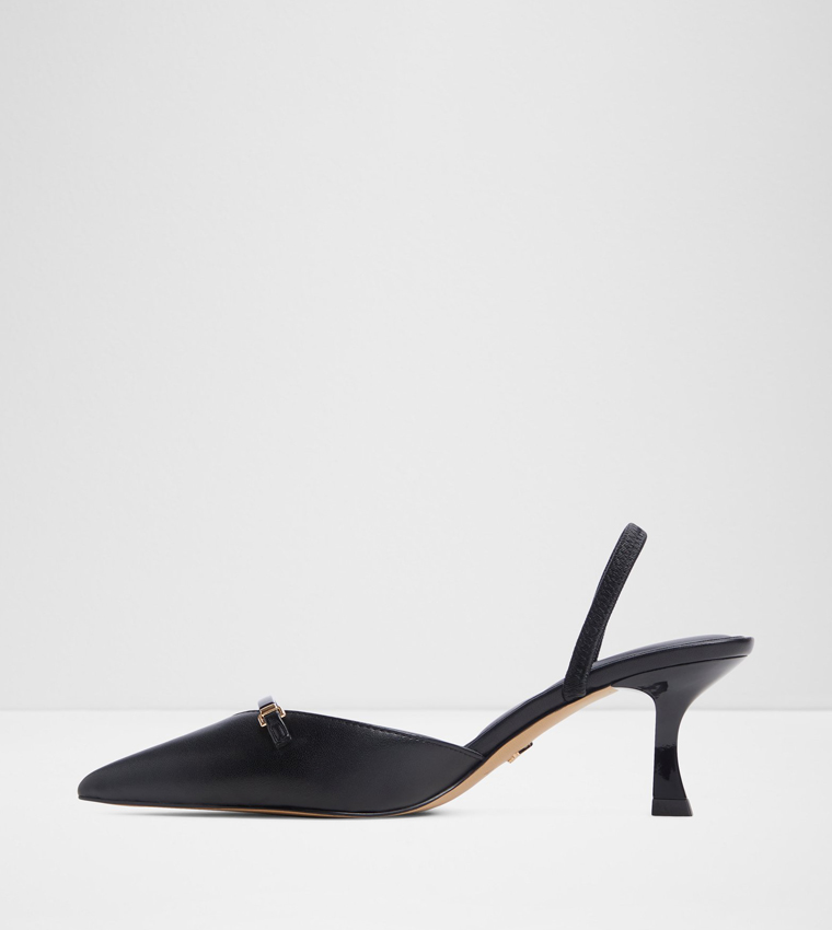 NAILAH Textured Pointed Toe Mule Pumps