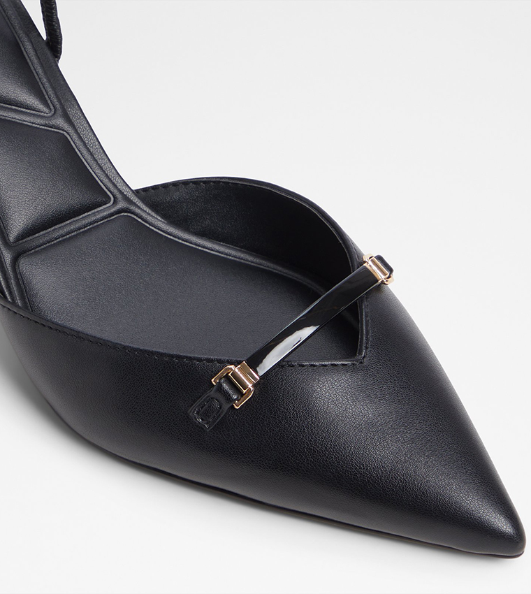 NAILAH Textured Pointed Toe Mule Pumps