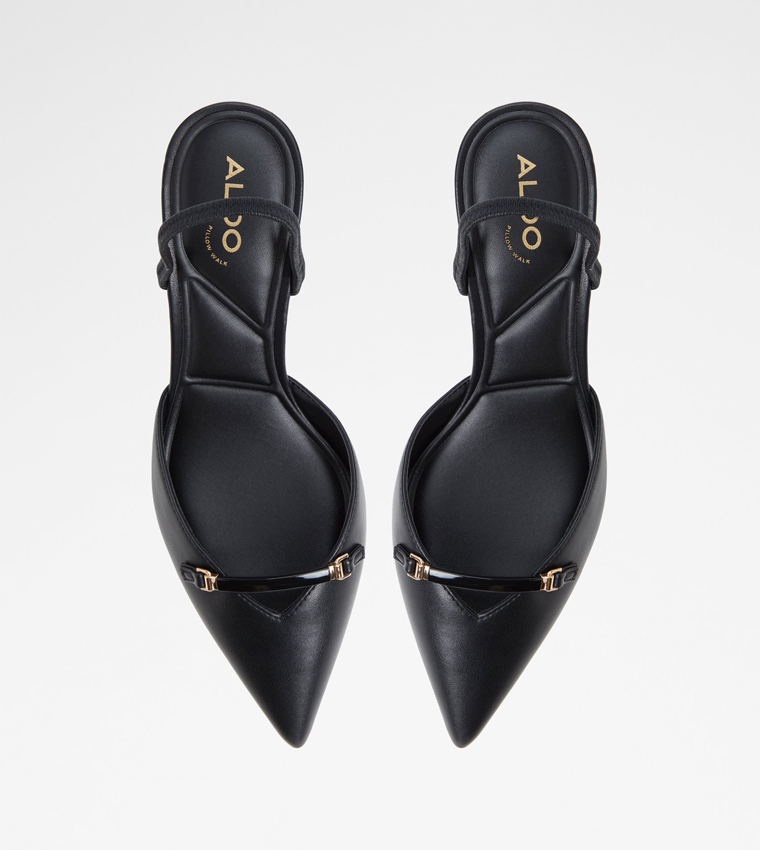 NAILAH Textured Pointed Toe Mule Pumps