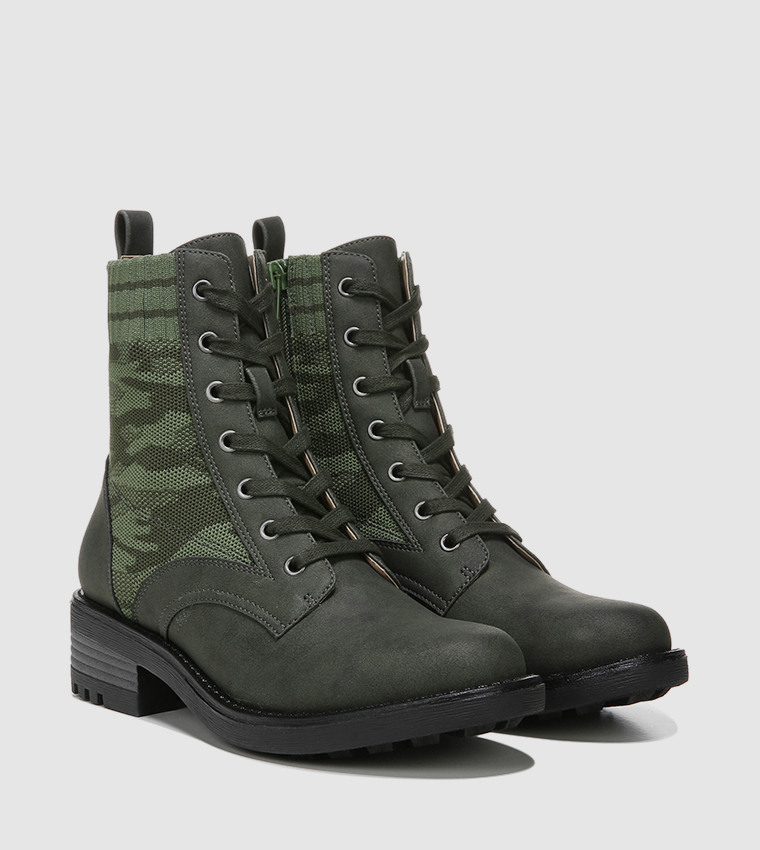 Buy Life Stride KNOCKOUTT Combat Boots In Green 6thStreet UAE