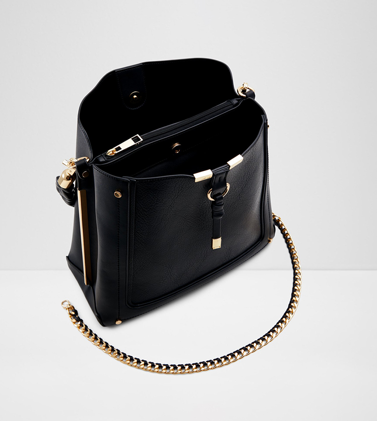 NALAYNA Braided Strap Bucket Bag