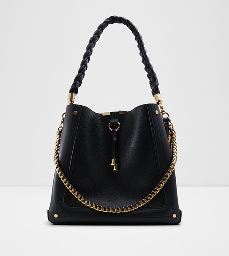 NALAYNA Braided Strap Bucket Bag