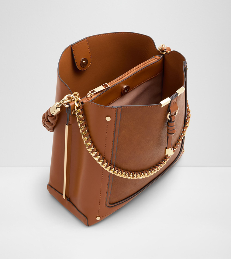 NALAYNA Braided Strap Bucket Bag