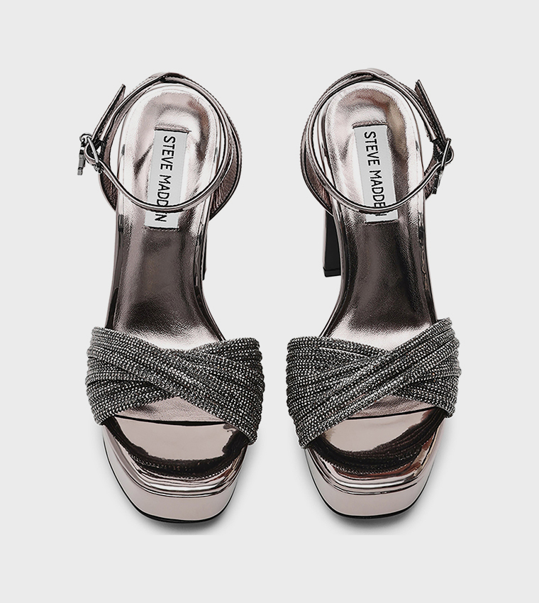 NANI Embellished Ankle Strap Heel Sandals
